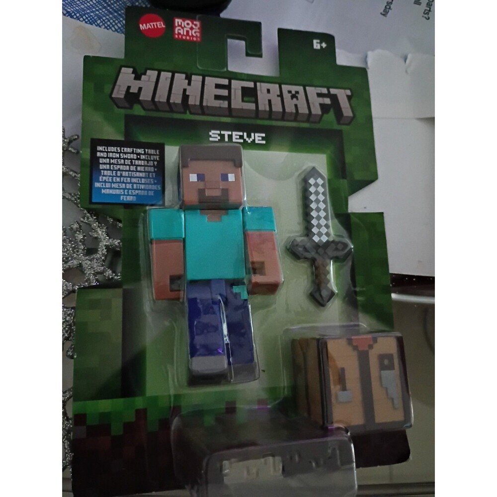 Minecraft Steve with Iron Sword Figure Build A Portal Series 2022 3.5 inch New